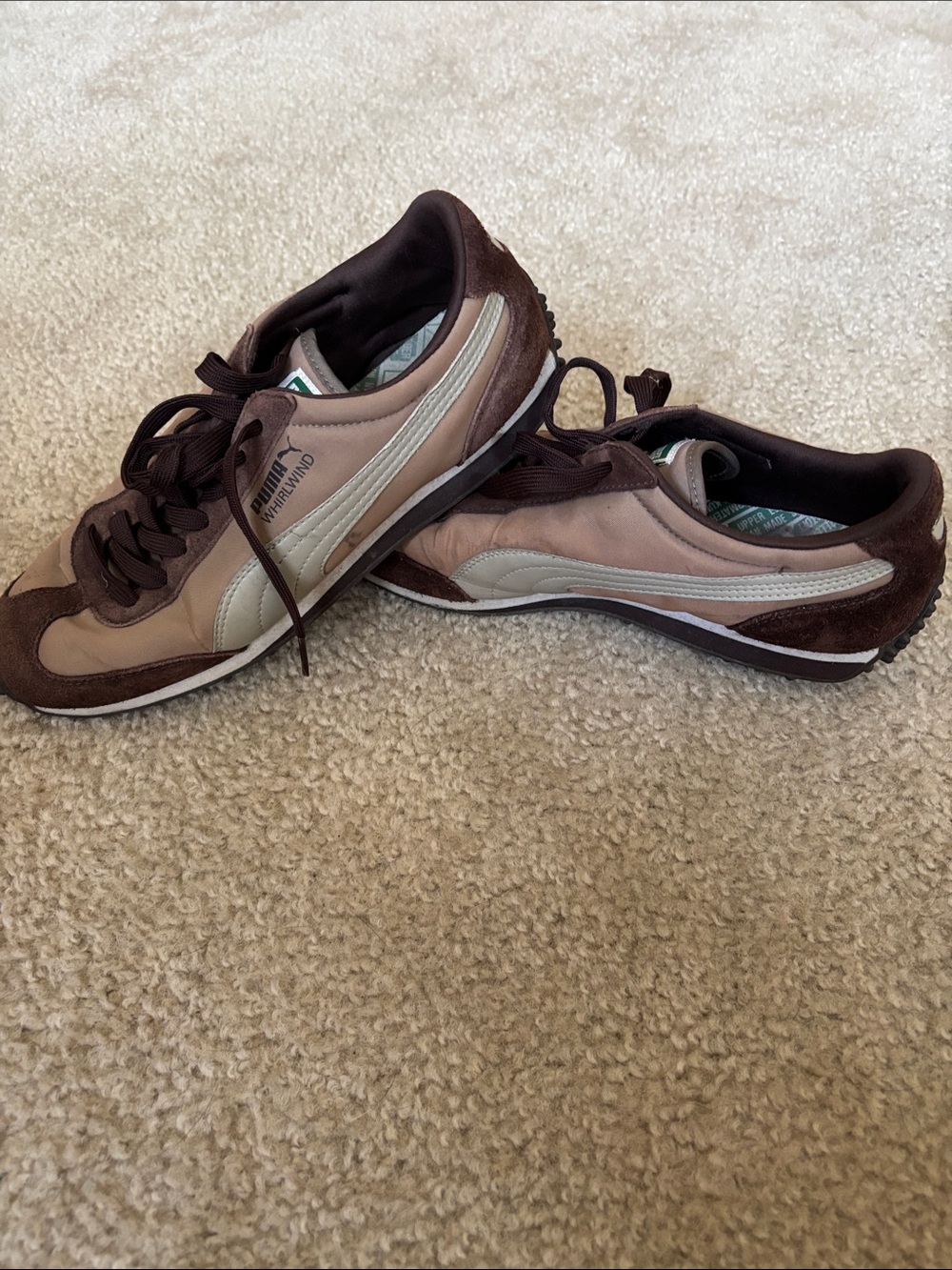Puma Men's Brown and Tan Retro Runner Sneakers